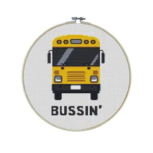 Bussin Premium Cross Stitch Kit - EVERYTHING INCLUDED | School Teacher Gift | Joke Patterns | Gen Z Slang | Funny | Kitchen Cross Stitch Patterns