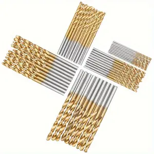 50 titanium coated high speed steel drill bit sets for wood, plastic, metal, multi-size drill bits, including 1/1.5/2/2.5/3 mm, power tool accessories