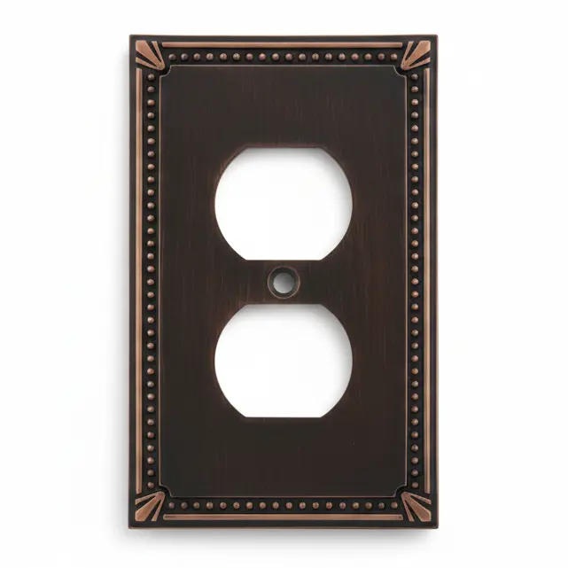 Cosmas 44018-ORB Oil Rubbed Bronze Single Duplex Outlet Wall Plate
