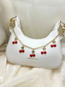 Fashionable Cherry Design Chain Bag Accessory, Alloy MaterialHanging Chain, Luggage Decoration, Suitable forHandbags, Holiday Gift, Women Bag Charm, Goth Style, Gothic Accent, Elegant Chain Strap