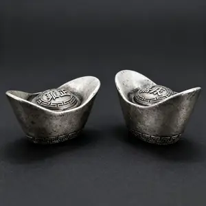 Qing Dynasty Five Emperors Silver Sycee & Auspicious  Set  Silver Ingots Fortune Themed  Historical  Artifacts for Cultural Collectors & Fengshui Enthusiasts