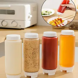 1/4pc Inverted Squeeze Bottle 17oz, for Salad Dressing, Ketchup, Sauce, Syrup Dispenser, Home Condiment Bottles, Juice Bottles, Kitchen Oil Bottles
