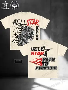 Hestar, Path To Paradise, Street Style, (Cotton T-shirt) Men'S Round Neck Short-sleeved Cotton Casual T-shirt, Loose Style, Versatile, Unisex, Suitable For Holiday Travel!