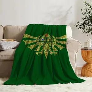 Zelda Fantasy Theme Flannel Throw Blanket, Cozy Soft Blanket for Sofa Bed Camping Trips and Bedroom Decoration