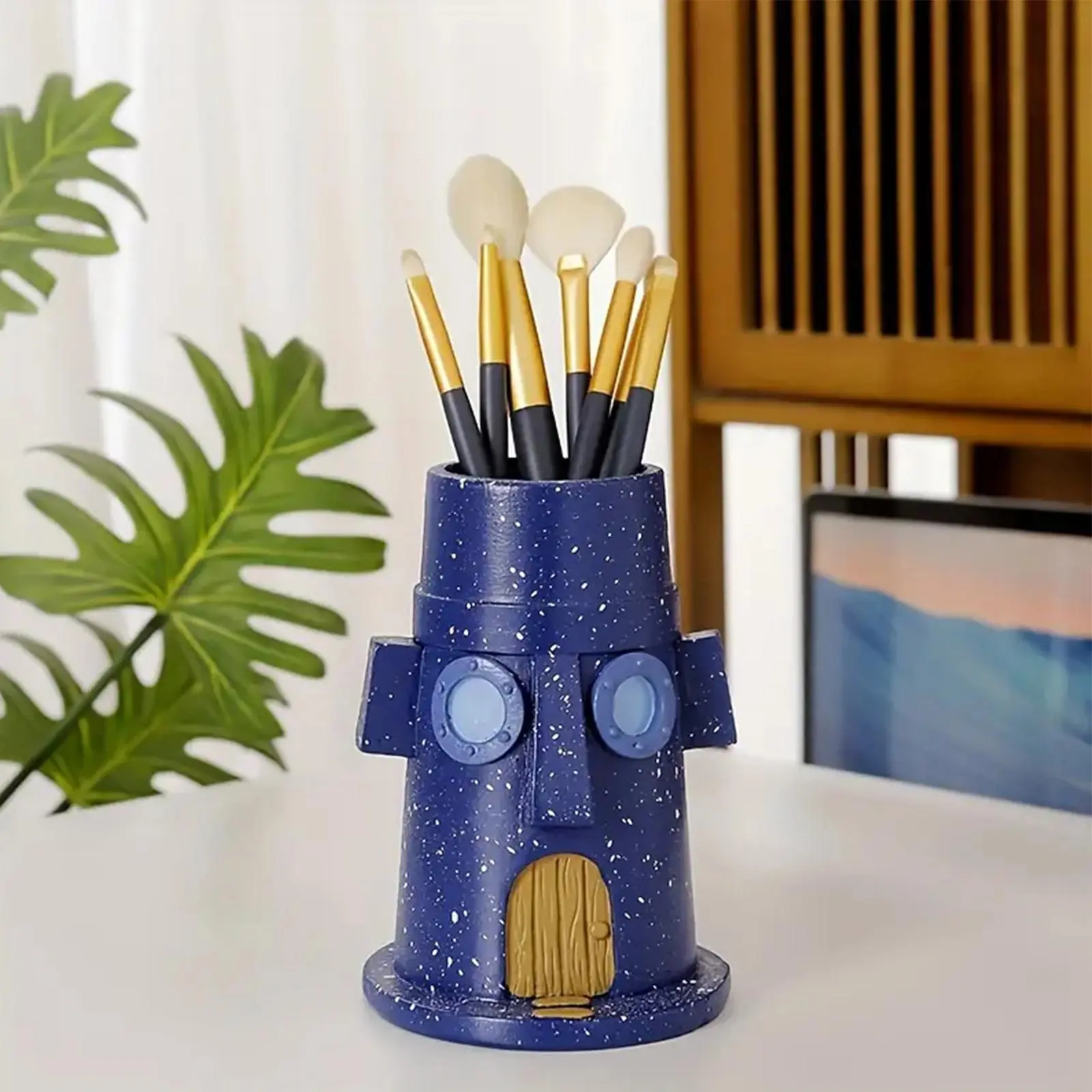 Octopus House Design Pen Holder, Marker Pen Holder, 1 Count Multi-functional Desktop Makeup Brush Holder, Desk Organizer, Stationary Organizer Holder for Office, School and Home, Desk Accessories, Stationery Organizer, Work Organizer