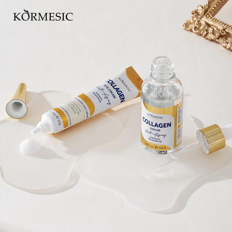KORMESIC Collagen Anti-Aging 3-Piece Set: Eye Cream + Face Serum + Body Lotion - Replenish Collagen, Firm Skin & Brighten for Youthful,Radiant Glow Body Care Sets Deep Treatment Set