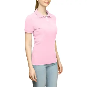 PAGE and TUTTLE Womens Solid Jersey Short Sleeve Shirt Golf Casual Casual - Pink