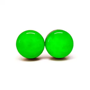 Neon Green Stud Earrings by Candi Cove Designs