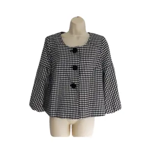 WORTHINGTON Houndstooth Balloon Jacket / Blazer - Size Small