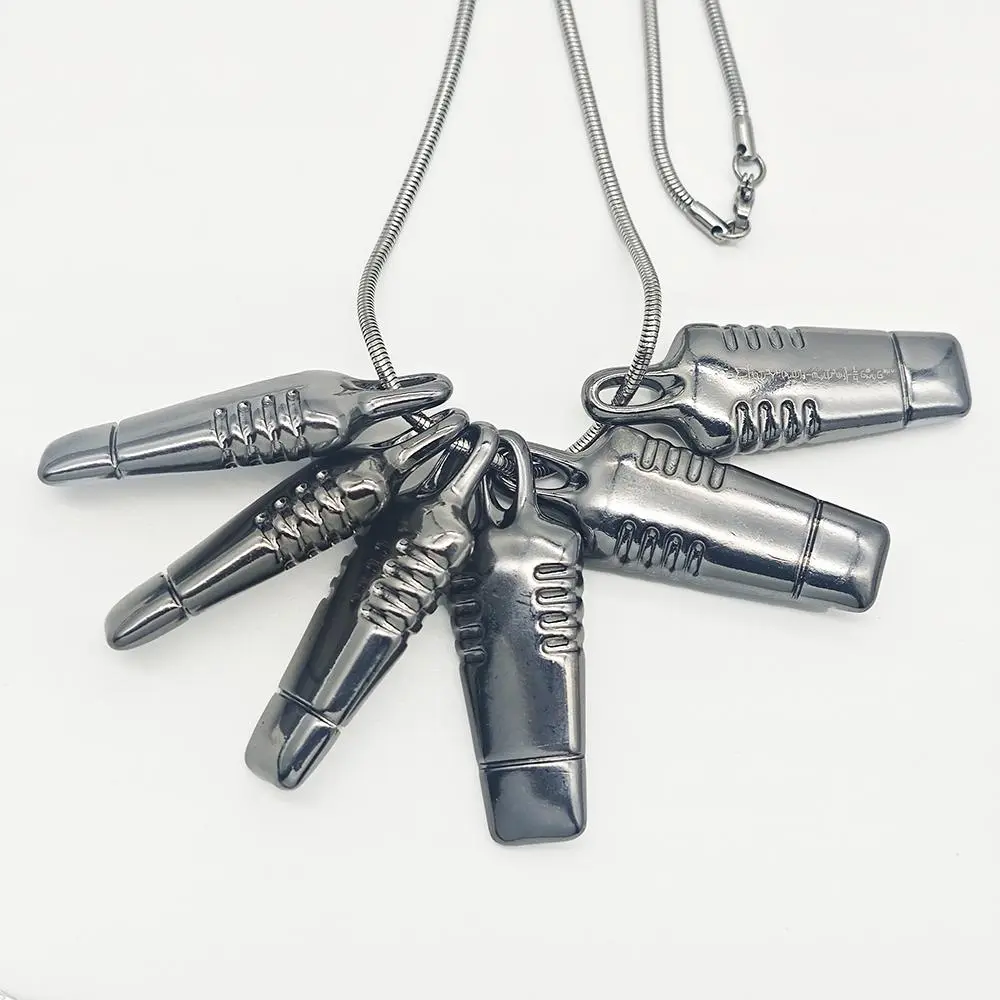 Game Death Stranding 2 On the Beach Sam Cosplay Metal Goth Cupid Connector Pendant Necklace, Collarbone Chain Jewelry Accessory, One Size, As Pictured Color, Manual Measurement