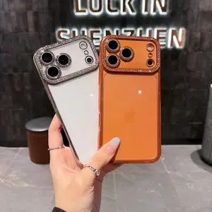 Light luxury diamond shiny electroplated iphone 17pro case, high lens protection, non-slip and anti-fall, TPU material, Shockproof Phone Protective Case Compatible with iPhone 17pro/17 Series 12 13 14 15 16Pro Max