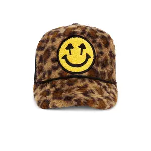 Happy Caps Sherpa Meshback Hat in Leopard Unisex