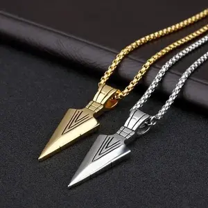 clearance items 2024 Arrow Necklace stainless steel pendant cropped keel chain men's jewelry