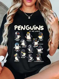 100% Cotton Unisex Penguin Penguins Animals of the World Penguin Lovers T-Shirt 100% Cotton Unisex Penguin Penguins Animals of the World Penguin Lovers T-Shirt