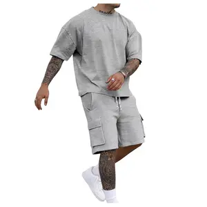 Summer Loose Fashion Casual Sports Men's T-shirt Short-sleeved Shorts Two-piece Set