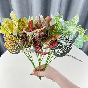 3pcs Realistic Leaf Plants, UV-Resistant Outdoor Decor, No Maintenance, Ideal for Garden, Pots, Porch, Various Occasions, Faux Potted Plant