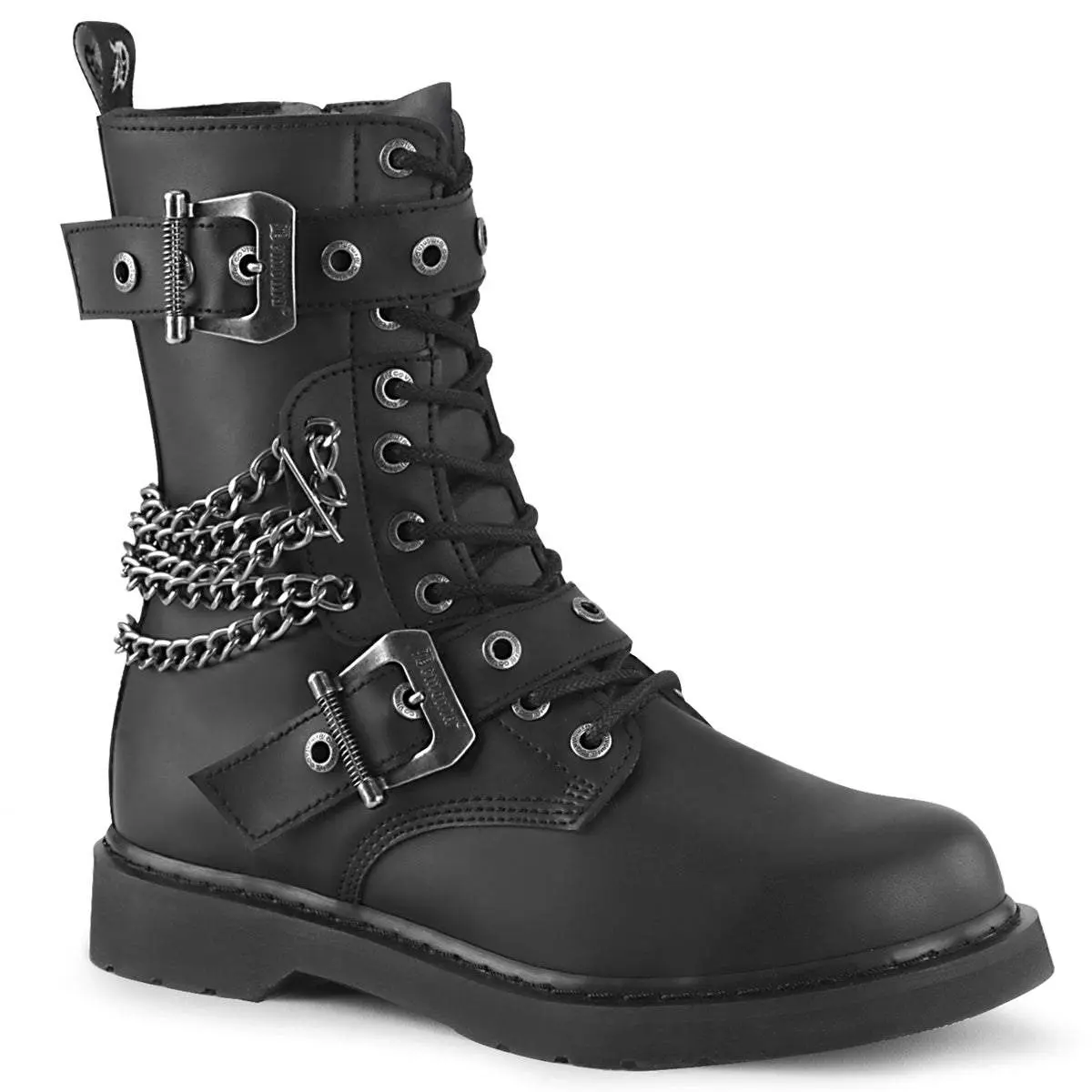 Demonia Men's Bolt-250 Black Vegan Leather Ankle Boots Demonia Men's Bolt-250 Black Vegan Leather Ankle Boots