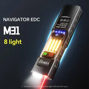 580LUMEN Flat Edc Infrared Flashlight, 12 Lighting Modes, UV, Infrared, Work Light, Two-Way Back Clip, Magnetic Tail, Rechargeable And Reusable, Battery Level Indicator, Tease Cat Handheld Torch