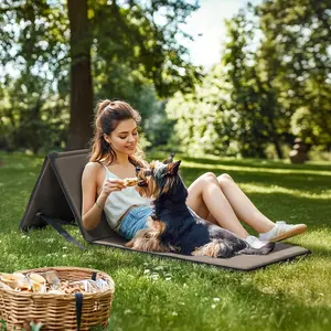 SUNJOY Portable Beach Mat with Adjustable Backrest for Adults (Set of 1) - Khaki