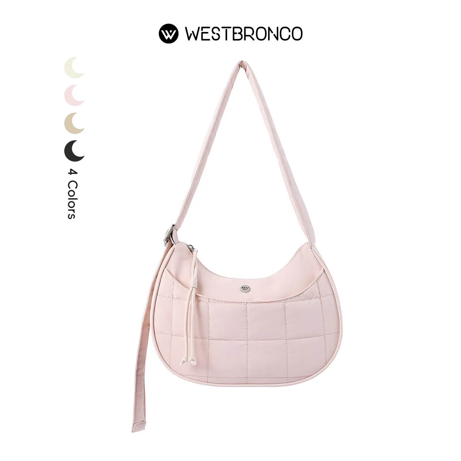 WESTBRONCO puffer fashion purse 2026 spring trendy new in chic handbag gift idea Puffer Waterproof Quilted Fashion Crescent Shoulde rbag for Women Girls Adjustable Shoulder Handbag gift for her