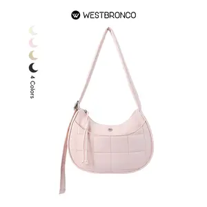 WESTBRONCO puffer fashion purse 2026 spring trendy new in chic handbag gift idea Puffer Waterproof Quilted Fashion Crescent Shoulde rbag for Women Girls Adjustable Shoulder Handbag gift for her outdoorfun