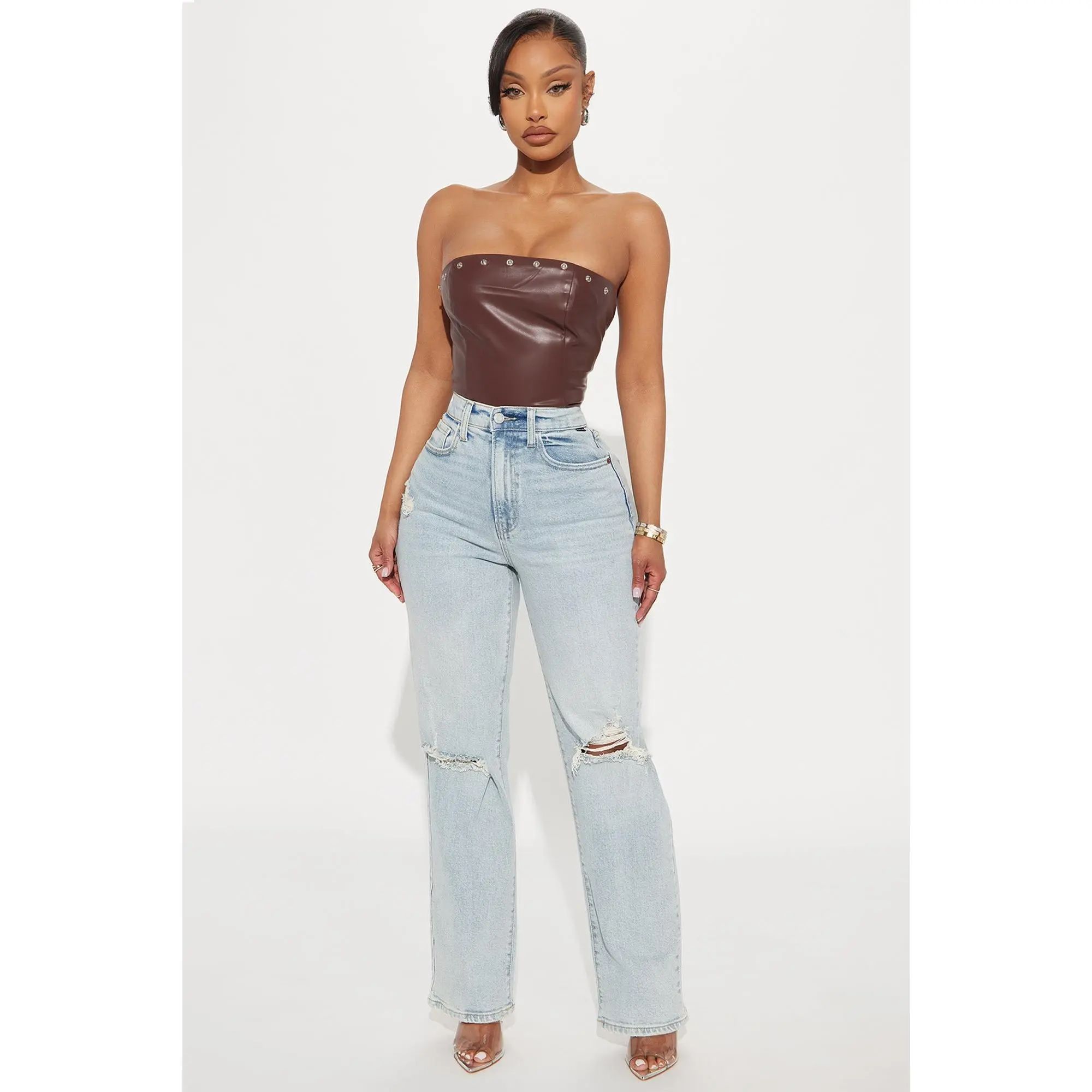 Everyday High Rise Straight Leg Jeans - Light Wash Everyday High Rise Straight Leg Jeans - Light Wash