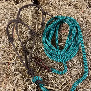 2- Knot Western Horse Halter & 8ft Lead Rope Combo – Strong, Durable, Professional-Grade Horse Tack