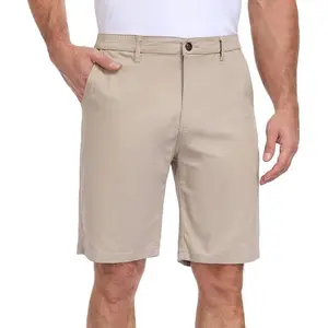 Mens Casual Khaki Shorts Lightweight Cotton Blend Summer Comfort Fit Chino Shorts Breathable Everyday Streetwear Elastic Waist Relaxed Fashion Outdoor Travel Beach Shorts for Men