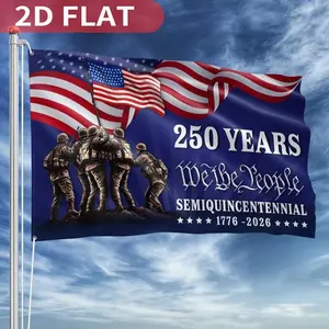 3x5 Ft Double Sided American Flag 250th Anniversary, Heavy Duty Grommet Outdoor Garden Banner with Fade Resistant Fabric, Great for 4th of July Independence Day Parade & Home Patriotic Decor