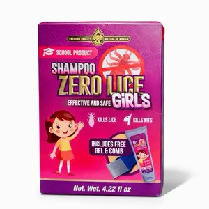 Shampoo Zero Lice Girls – Effective & Safe Lice Treatment | Kills Lice & Nits | Includes Free Gel & Comb | 4.22 fl oz