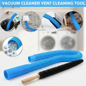 Dryer Vent Cleaner Kit with Flexible Lint Brush, Universal Vacuum Hose Attachment for Most Vacuums, Quick Lint Removal to Help Maintain Dryer Efficiency & Safe Operation