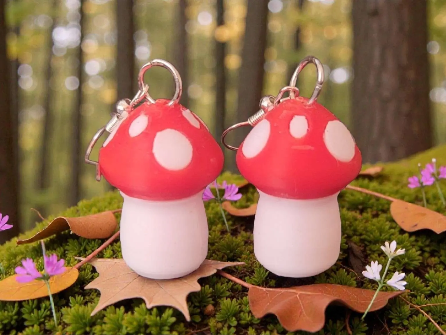 Mini Mushroom Earrings