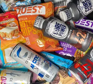 Mixed Loaded Protein Snack and Beverage Assorted Box - Includes Mystery Energy Drink - For GYM, Home, School, Office, Party - Multipack snack bundle