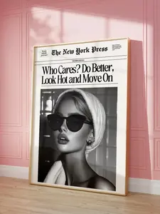 Newspaper Print Wall Art College Dorm Retro Newspaper Headline, Fashion Dorm Print New York News, Decor Print, Girly Poster
