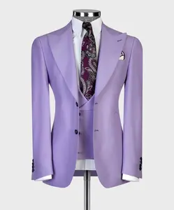 The Royal Lavender Three-Piece Suit | Wide Peak Lapel & Double-Breasted Waistcoat