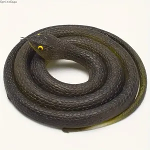 Realistic Black Cobra Prank Snake Toy, Lifelike Flexible Fake Snake Prop for Halloween Decorations, Party Pranks, Scary Desk Decor, and Funny Surprise Reactions, Durable Lightweight Toy for Kids and Adults