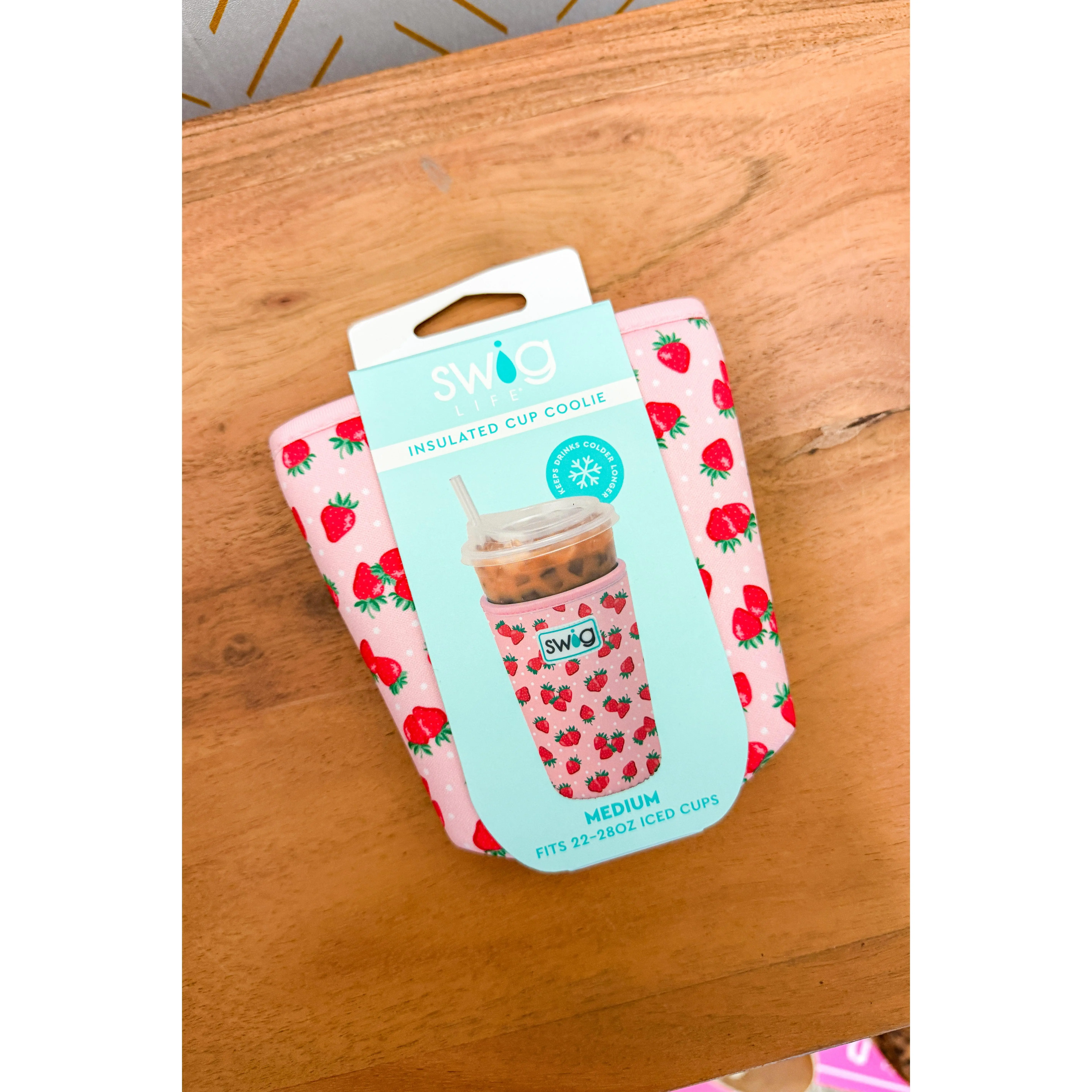 Swig Iced Cup Coolie (Medium), Strawberry Shortcake