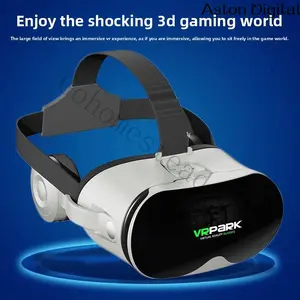 Aston DigitalThis year's new VRPARK head mounted all-in-one machine, Bluetooth earphones, high-definition movie BOX, enhanced VR glasses, virtual reality experience, 3D game gift selection White Wireless