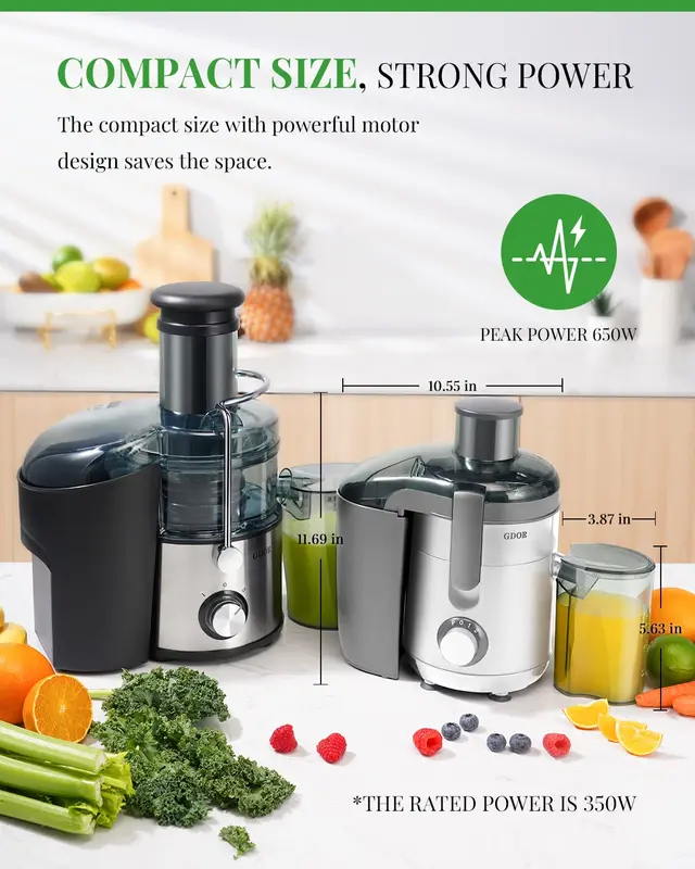 800/1200/1300 W+2.5/3/ 3.2 inch Feed Chute Juicer with Titanium Enhanced Cut Disc,Dual Speeds Centrifugal Extractor Machines for Fruits,Veggies 3