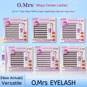 OMRS 2nd Kit DIY Lash Cluster, Invisible Band, Natural Wispy Volume Lash Extensions, Easy At-Home Application, Waterproof All-Day Hold