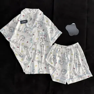 New Chiikawa Hachiware Usagi Kawaii Anime Cartoon Lounge Clothes Pajamas Short Sleeves Suit Comfortable Soft Fashion Trend Cute