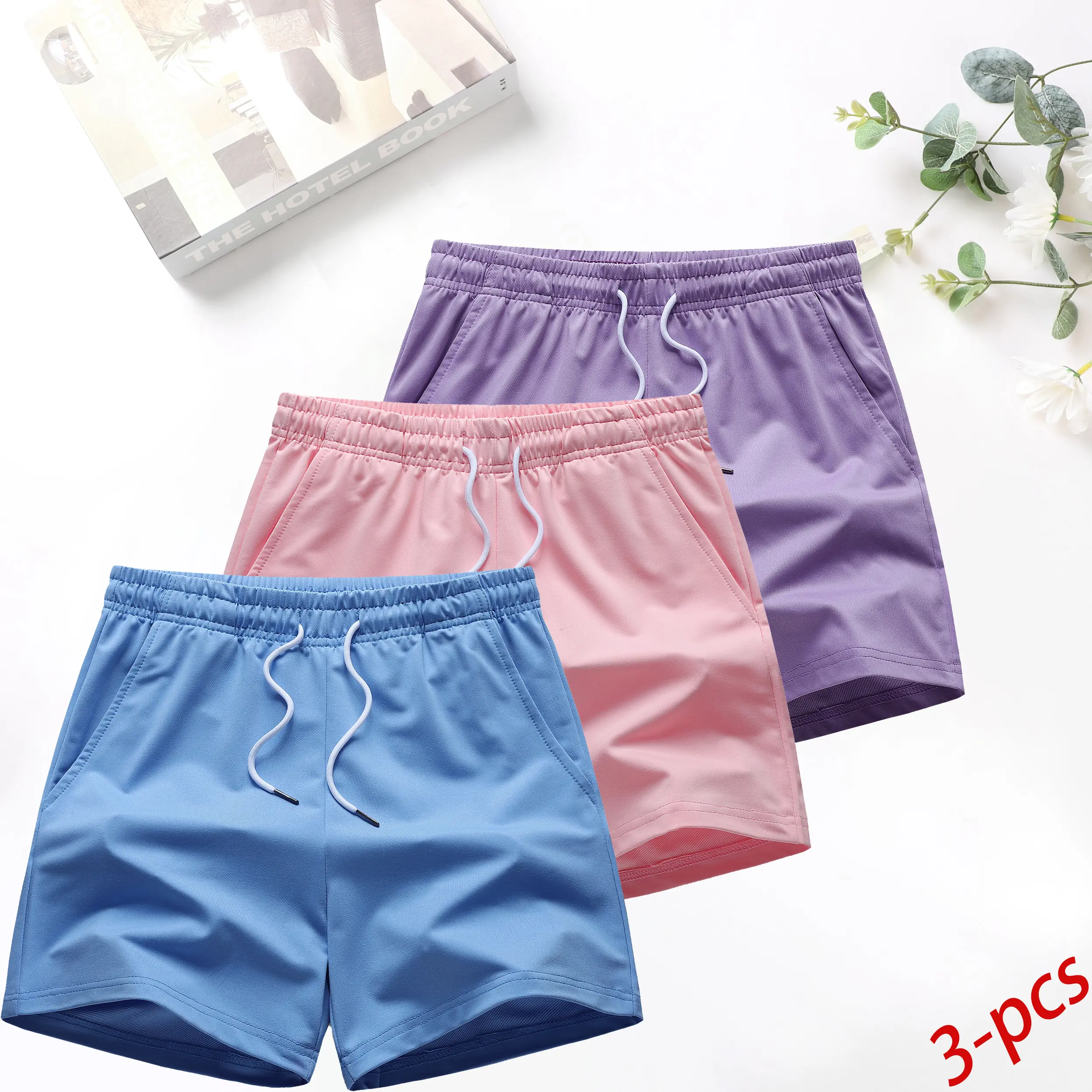 3-Pack Women’s Shorts – Lightweight, breathable athletic shorts ideal for the gym, yoga, running, and summer casual wear