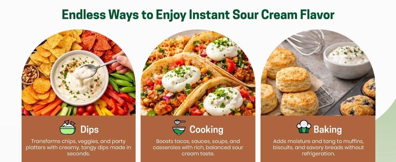 Z Natural Foods Sour Cream Powder - Creamy Low-Lactose with Probiotics, Powdered for Long Shelf Life - Easy 2:1 Mix for Baking, Toppings, Dips, Sour Cream & Onion Seasoning - Non-GMO, Gluten-Free
