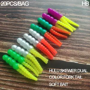 20pcs Bagged PVC Scented Lure Hooks, Soft Bait Fishhooks, Fishing Accessories, Fishing Hook Set, Durable & Versatile Design, Ideal for Anglers