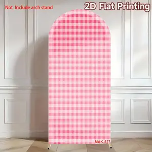 Custom 2-Sided Pink Grid Girls Birthday Party Baby Shower Cover Chiara Arch Background Decor Backdrop Party Decorations Banners