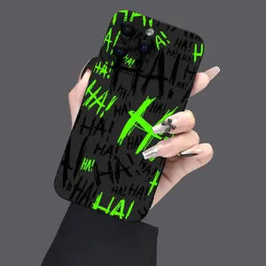 1pc Green HAHA UV Printed Black Eye Phone Case Cover, Compatible With iPhone 11/12/13/14/15/16/17 Pro Max Plus. Soft TPU Protective Case, Trendy Gift Idea For Birthdays, Christmas, Halloween, And Friends. Protector
