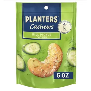 "Dill Pickle Flavored Cashews – Trail Mix Snack Pack, Party Snack, 5 oz Bag (Pack of 1)"