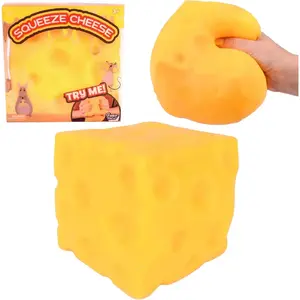 Yellow Cheese Squishy Cube, Bouncy TPR Material Fidget Toy, Soft Novelty Squishies for Stress Relief & Focus, Collectible Food-Theme Sensory Toy, Squishy Cheese Block