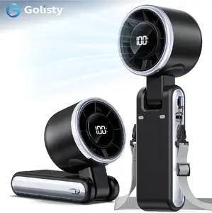 Portable Handheld Turbo Fan, 5 Gear Wind, Battery Operated, Up to 12 Working Hours, 3 IN 1 Hand Fans with Air Turbo Tech Cooling Fan for Outdoor Activities, Travel, Beach (Black)