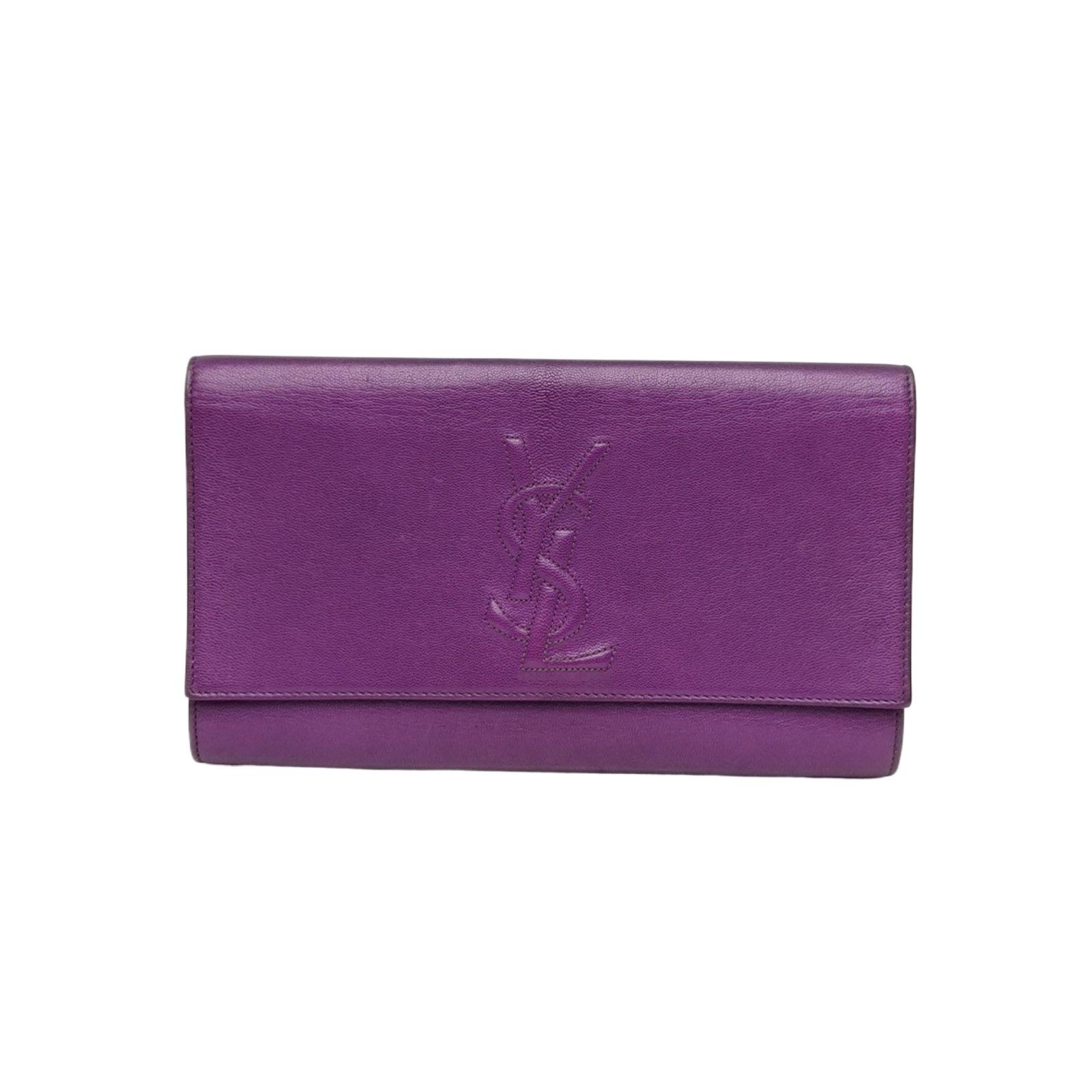 Pre-owned Yves Saint Laurent leather Tote Bags YSL Handbag Purple C